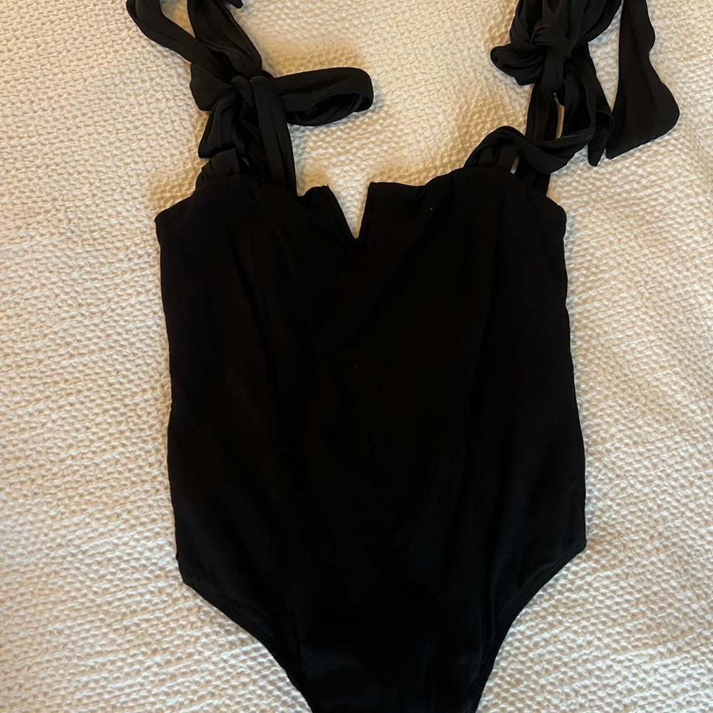 Free People Black Bodysuit